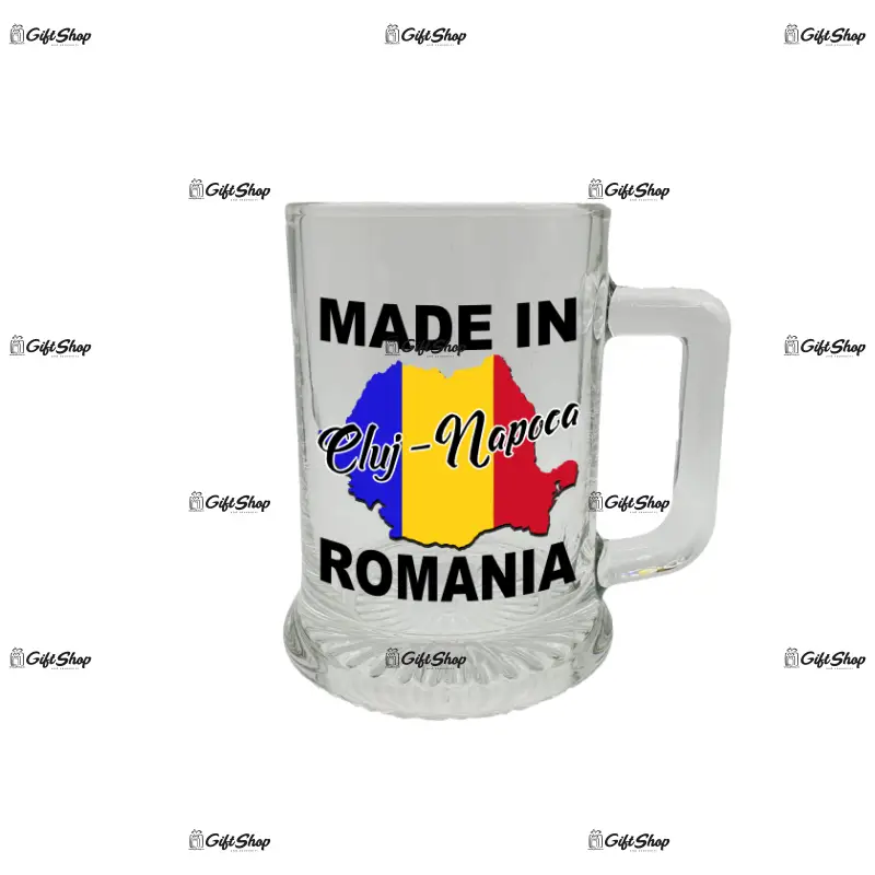 Made in cluj-napoca romania, halba cu mesaj